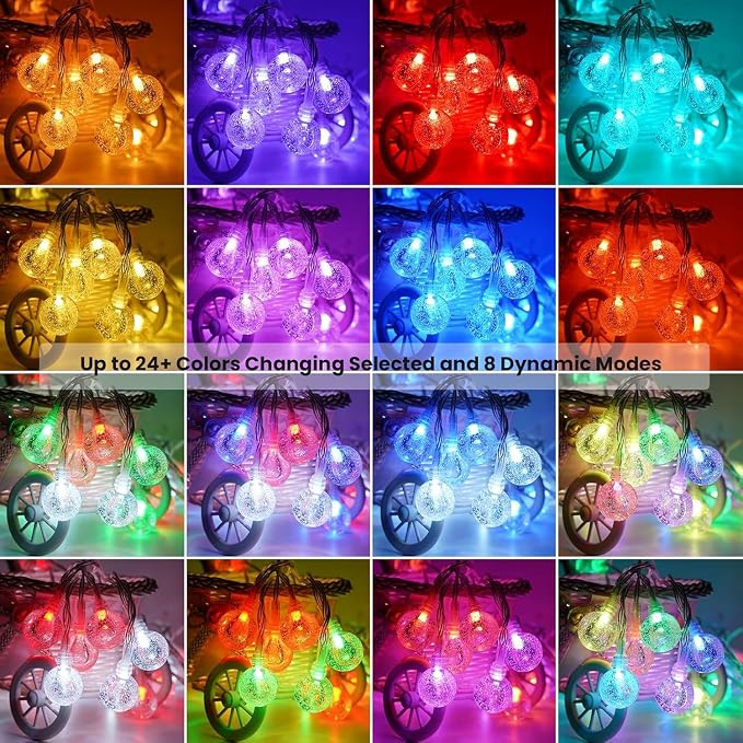 OMIKA Globe Outdoor String Lights Plug in, Connectable 66ft 120LED Crystal Ball - Image 9