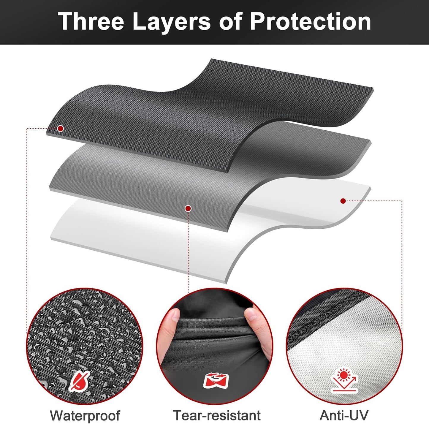 LBTING Grill Cover, 40-inch Heavy Duty 300D Oxford Waterproof Windproof UV Resistant BBQ Gas Grill Cover for Outdoor Barbecue Fit Most Brands Weber, Brinkmann, Char Broil, Holland