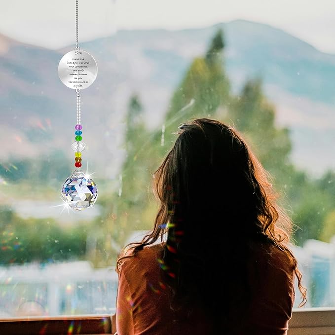 Memorial Gifts Crystal Suncatcher,Unique Sympathy Gifts for Loss of Loved One,Rainbow Maker Bereavement Gifts Box for Loss of Father Mom Dad Son Daughter Husband Brother Grandmother (Son)