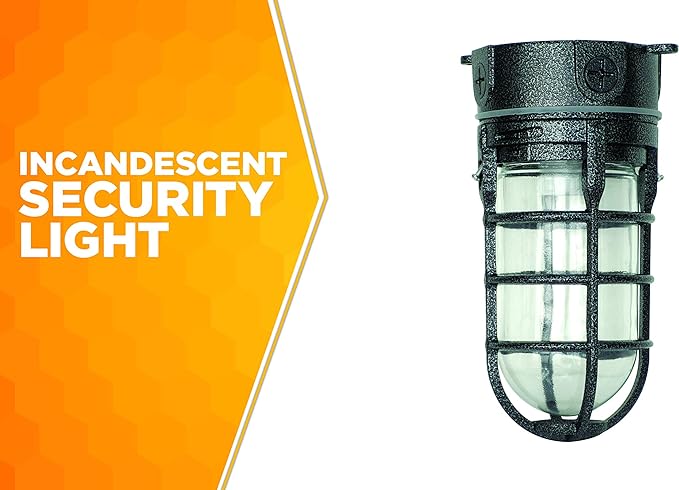 Woods L1706BLK Vandal Resistant 150W Incandescent Security Light, Ceiling Mount - Image 2