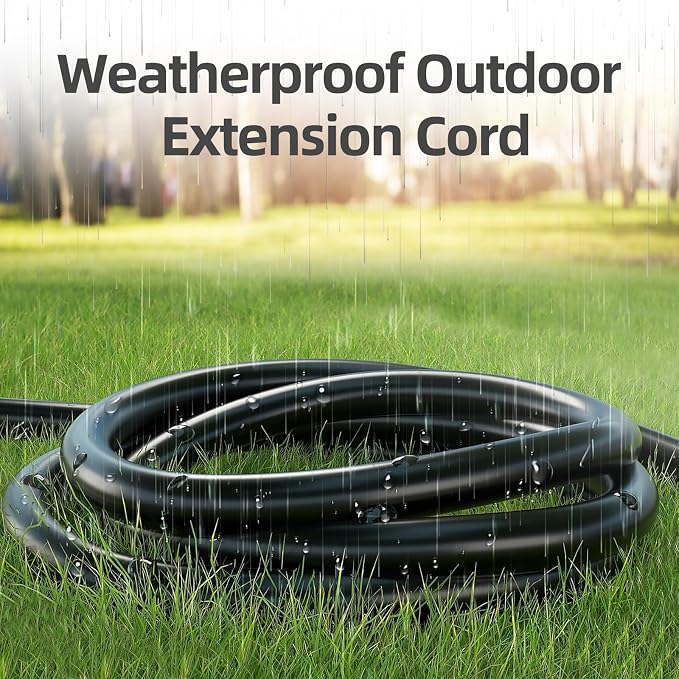 TiFFCOFiO Indoor Outdoor Extension Cord Waterproof, 6 Feet 3 Prong Power Cord - Image 2
