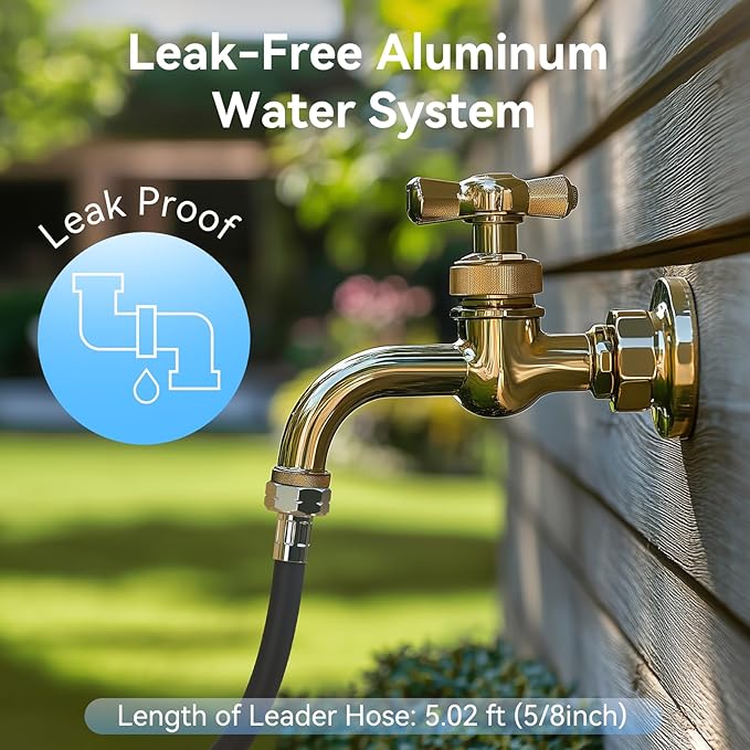 Hose Reel, Heavy Duty Hose Reel Box Hideaway Holds 100 ft x 5/8" Hose, Never-Leak System, Manual Crank Handle, Hose Guide, Stable Foot Pedal, Ideal for Yards, Patios, and Garden Sheds