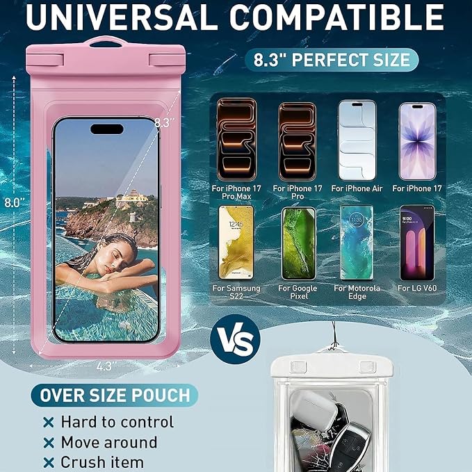 Waterproof Phone Pouch, with Interior Card Pocket, Large Waterproof Phone Case - Image 2