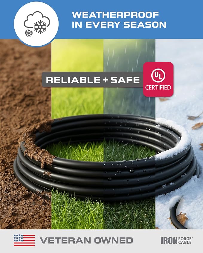 Iron Forge Cable 2 Pack 50 Ft Black Extension Cord, 50 Foot Extension Cord - Image 2
