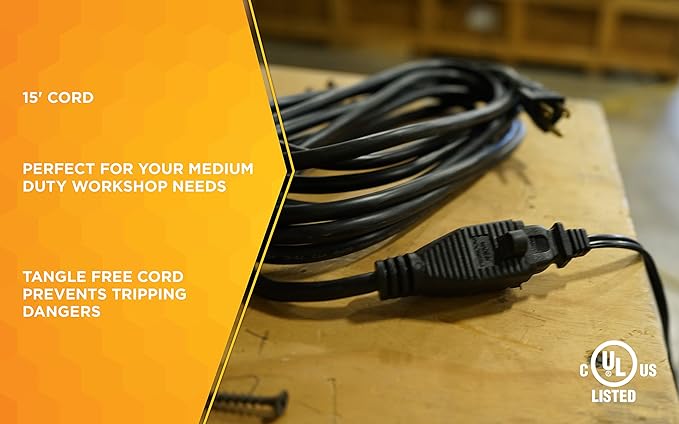 Woods Extension Cord | 15 Foot | Black | Pack of 4 - Image 3