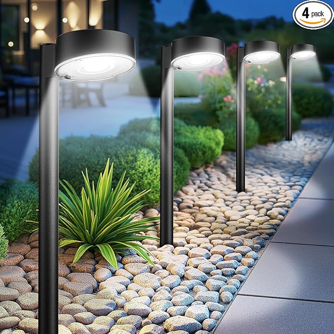 Ahaorigin 4 Pack Solar Pathway Lights Outdoor, 12 Brighter LED Solar Lights by AHAORIGIN