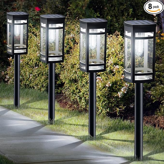 EXCMARK 8 Pack Solar Lights Outdoor Waterproof by ExcMark