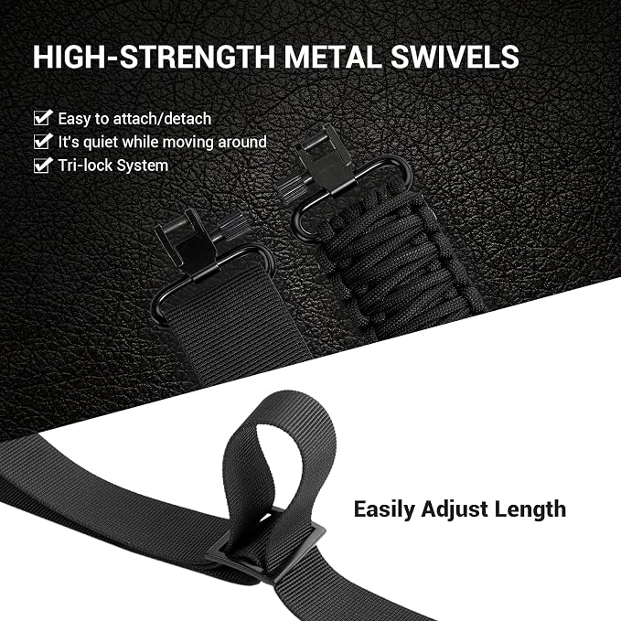 Double Braide 550LB Shotgun Sling 2 Point Paracord Rifle Sling, Non-Slip - Image 6