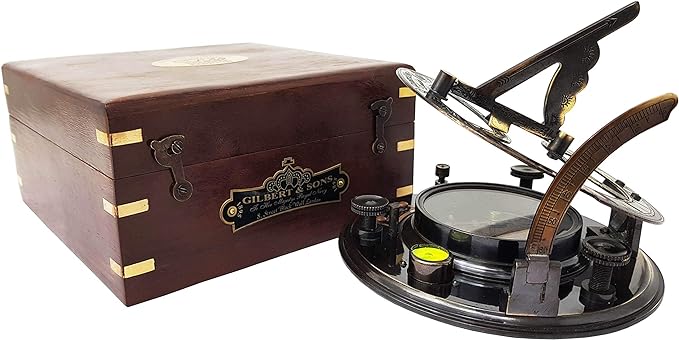 Brass Nautical - 5 inches Large Sundial Compass in Rosewood Case Top Grade - Image 4