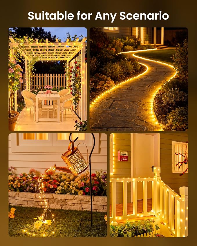 Minetom 2 Pack Solar Fairy Lights, Total 66Ft 200 LED Solar String Lights - Image 6