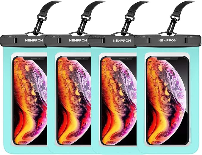 4 Pack 8.5“ Waterproof Cell Phone Pouch by Newppon