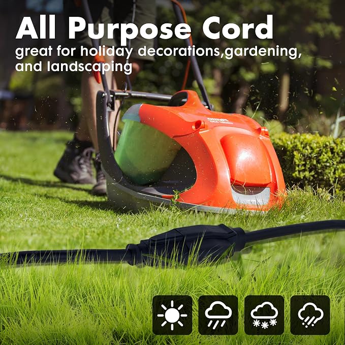 30ft Black Outdoor Extension Cord Waterproof, UL Listed, 16/3 SJTW Heavy Duty 3 - Image 5
