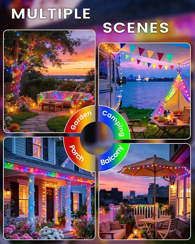 OZS 4 Pack 320LED Solar Christmas String Lights Outdoor, Waterproof 8 Modes - Image 6