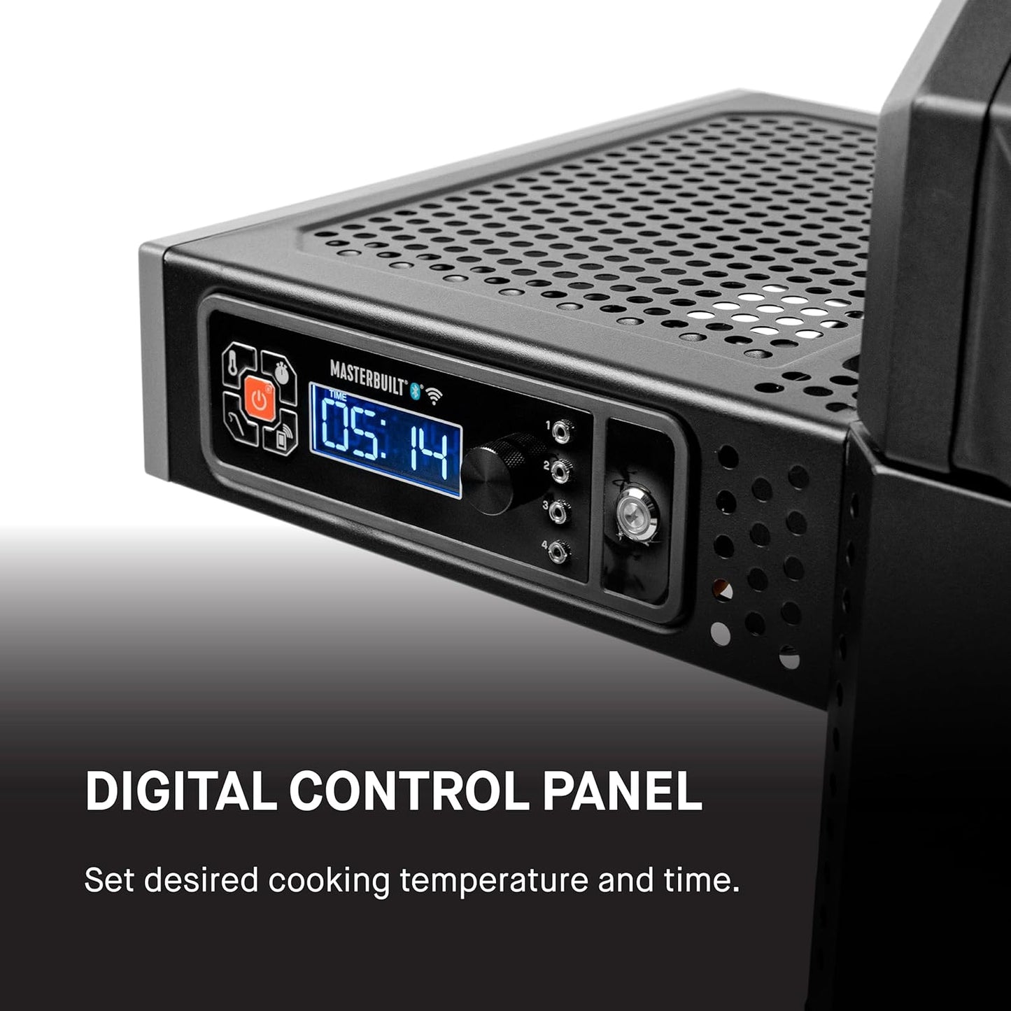 Masterbuilt AutoIgnite 545 Digital Charcoal Grill and Smoker Combo for Easy Grilling, Digital Control, App, Sear Plate, Mini Hopper and 545 BBQ Cooking Square In. in Black