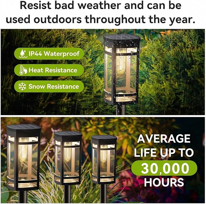 EXCMARK 2 Pack Solar Lights Outdoor Waterproof - Image 5