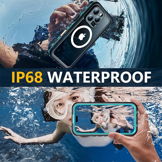 Red2Fire for iPhone 16 Pro Case Waterproof, Phone Case 6.3" Blue/Clear - Image 2