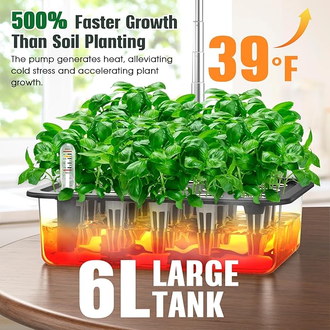Hydroponics Growing System Indoor Garden - Herb Garden with Grow Light, 15 Pods Stainless Steel Indoor Garden Kit, Auto Timer, Gardening Gift for All Ages