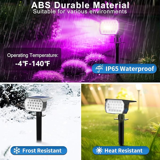 Tadyreal Solar Color Changing Spot Lights Outdoor Waterproof Colored RGB Solar - Image 4