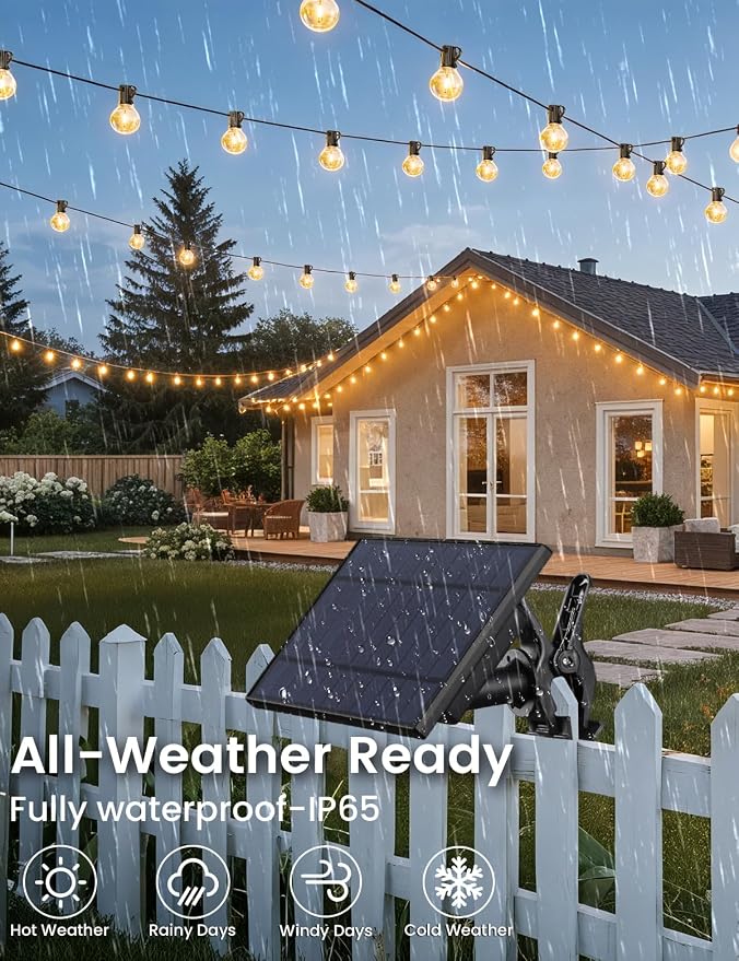 Brightever 120FT Solar String Lights Outdoor - Image 4