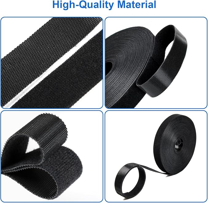 OneLeaf 46ft x 1/2inch Fastening Cable Ties Roll, Reusable Self-Gripping Strips - Image 6