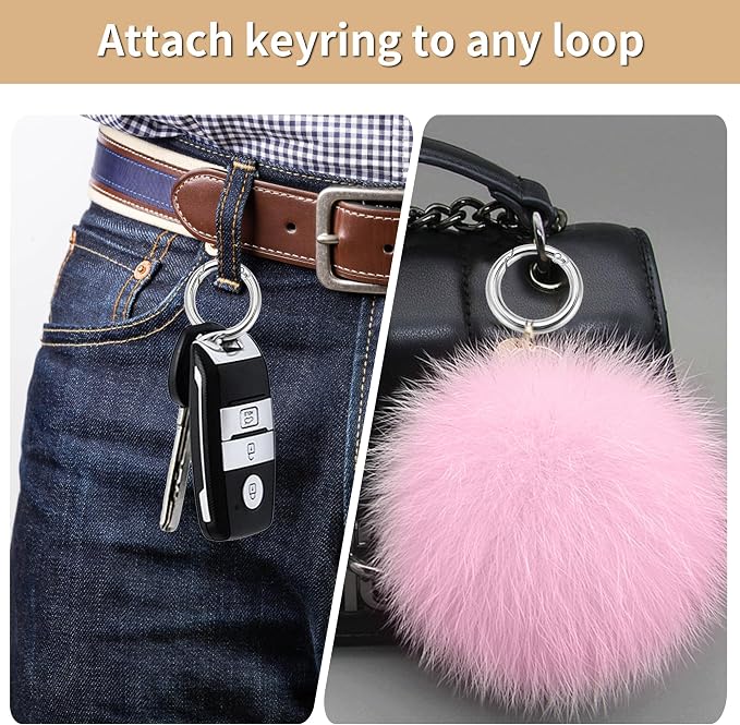 Gkeygo Key Ring Clip, 4/5 Inch Keychain Rings, 8 Pack Round Carabiner Clip - Image 6