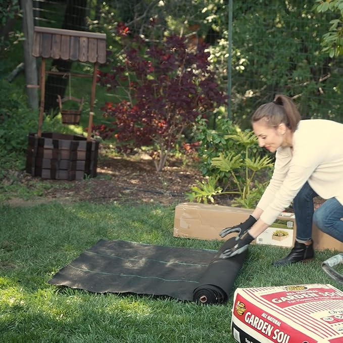 ECOgardener Premium 5oz Landscape Fabric, 3ft x 100ft Pro Garden Weed Barrier - Durable & Heavy Duty Weed Block Gardening Mat, Easy Setup & Superior Weed Control, Eco-Friendly & Convenient Design