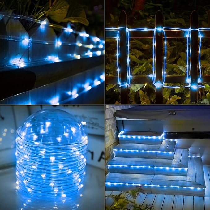 Solar Rope Lights, 2 Packs Total 132ft 400LED Solar String Lights, 8 Modes - Image 7
