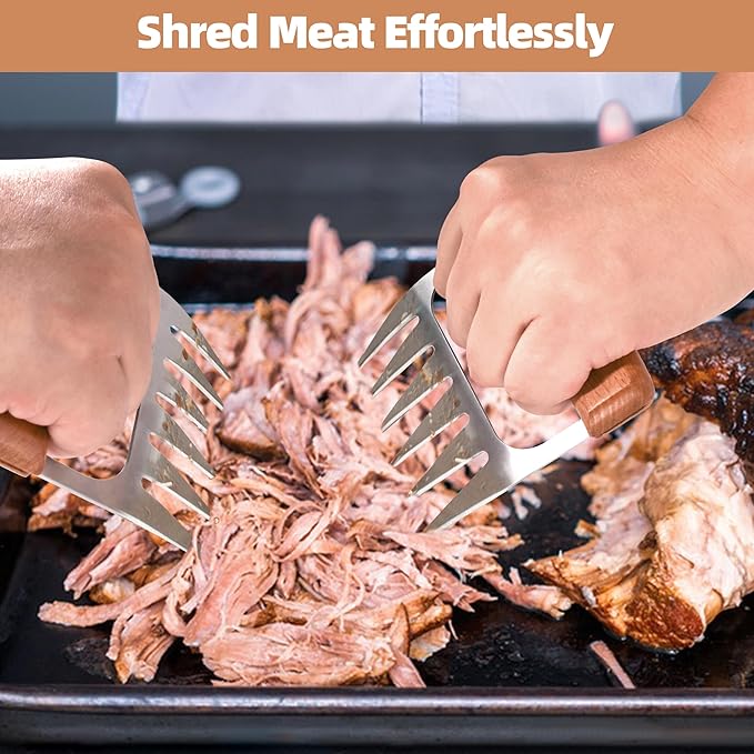 Metal Meat Shredder Claws - BBQ Grilling Gifts for Men & Women, Shredding Claws for Pulled Pork - Christmas Gifts for Dad, Father, Husband