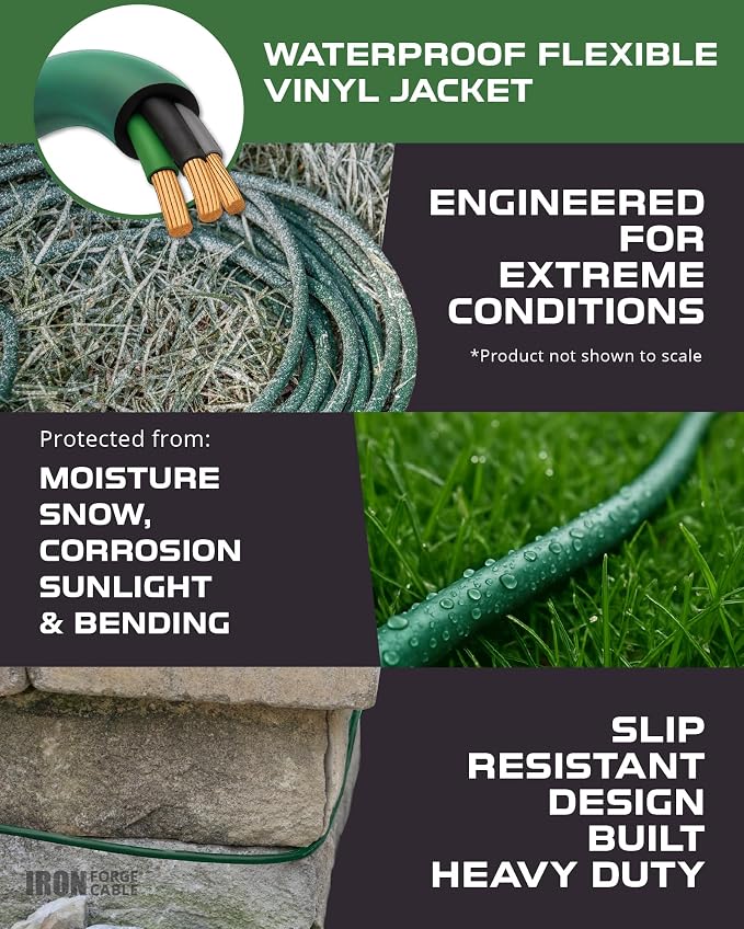 Iron Forge Cable 3ft Green Outdoor Extension Cord - Image 7