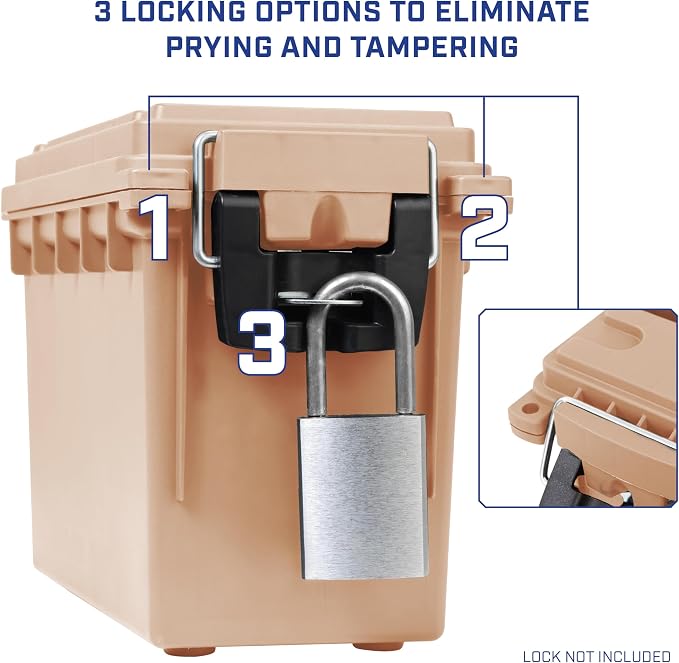 Sheffield 12627 Ammo Storage Box, Stackable .30 Cal Field Boxes, Water and Dust - Image 5