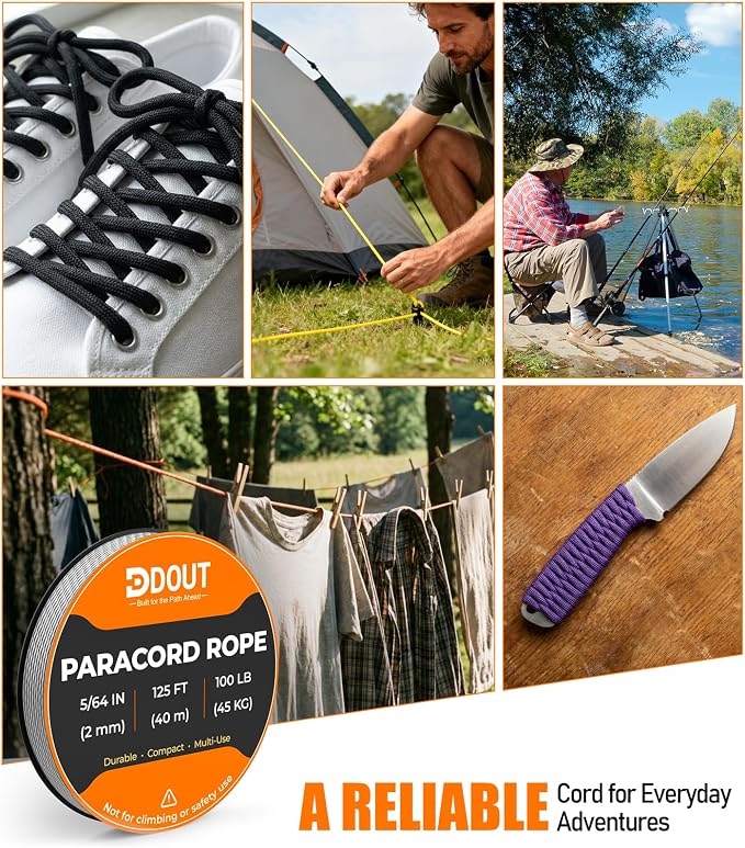DDOUT 2mm Paracord 100lb, Thin Micro Paracord Rope, DIY Projects, Camping & - Image 5