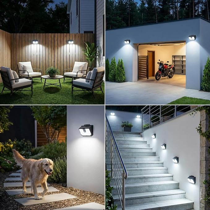 Brightever 8 Packs Solar Motion Sensor Lights Outdoor, Waterproof Solar Fence - Image 8