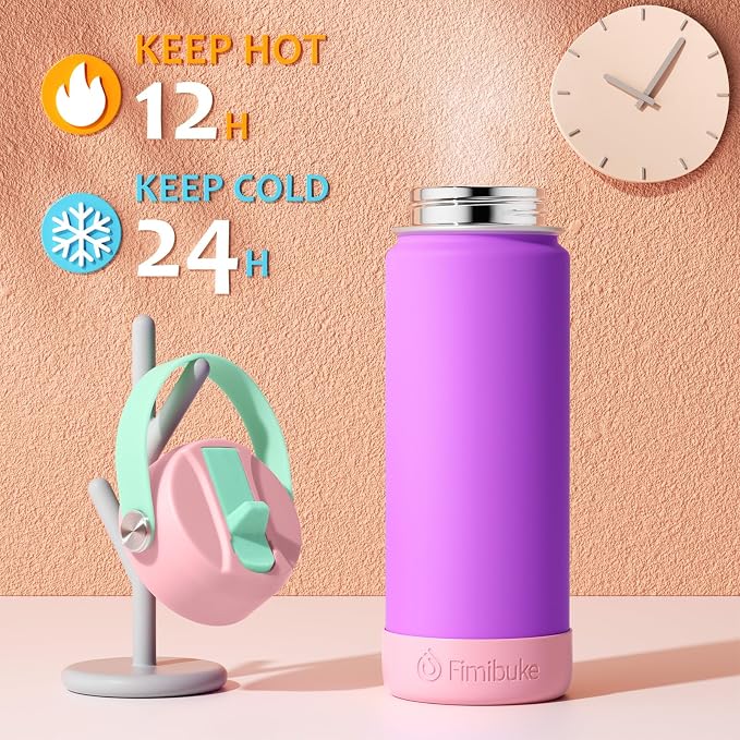 Fimibuke Kids Insulated Water Bottle - 18oz BPA-FREE 18/8 Stainless Steel Kid - Image 3