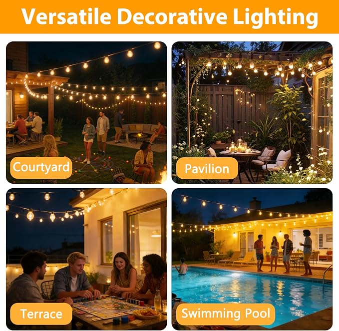 LumBelle Smart Outdoor String Lights, 200FT ST38 LED Patio Lights - Image 7