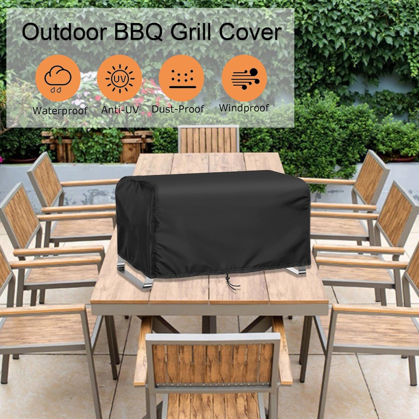 Grill Cover Fits for NXR 3 Burner Portable Gas Grill, 600D Heavy Duty 25'' Outdoor BBQ Cover for Nexgrill 820-0007GE Tabletop Gas Grill, 25" L x 18" W x 15" H