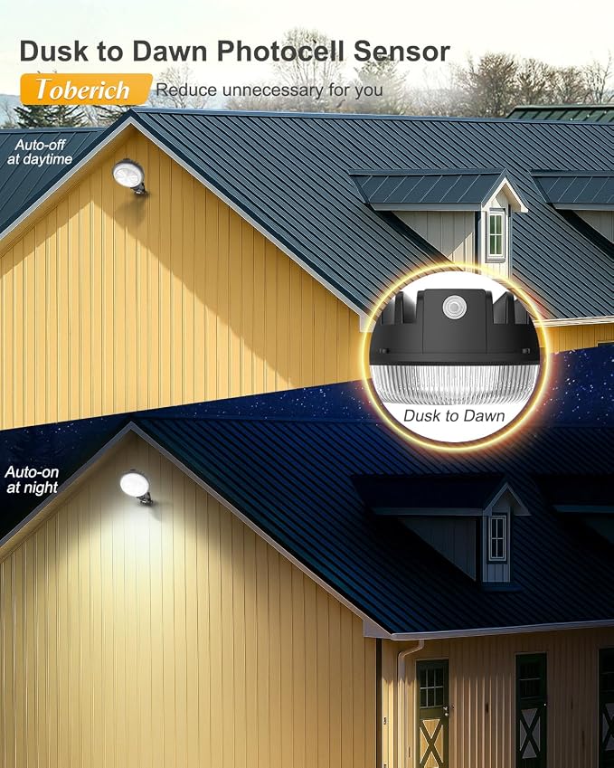 toberich LED Barn Light 4 Packs, 150W 20000LM Yard Area Lights Dusk to Dawn - Image 3