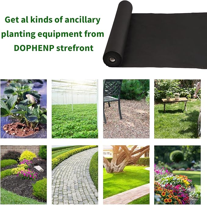 Non-Woven Weed Barrier Landscape Fabric, Durable Heavy-Duty Weed Removal Block, Easy to Set, Excellent Weed Control (3.2 oz) (3.2FT*32FT)