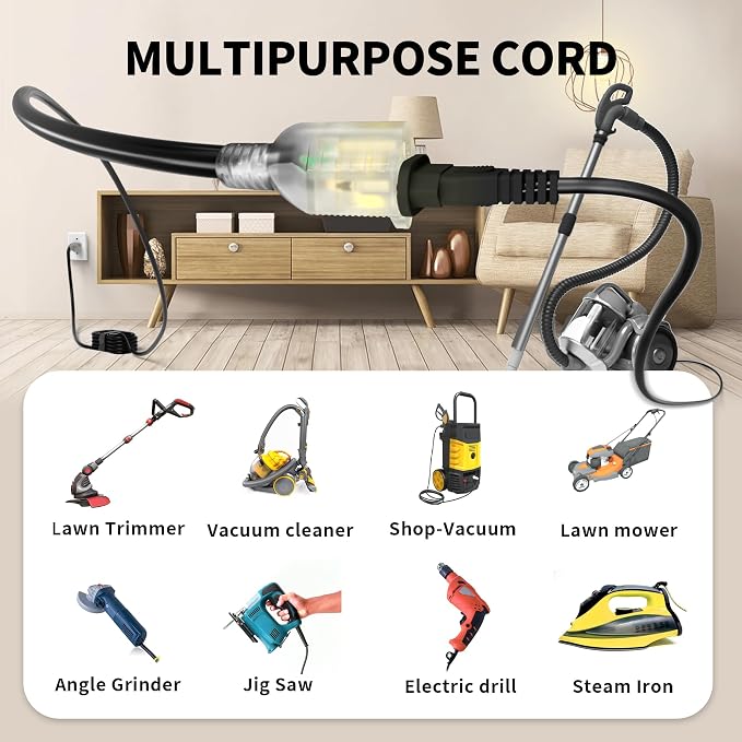 POWGRN 50 Ft 10AWG Black Outdoor Extension Cord Waterproof Heavy Duty 10 Gauge - Image 7