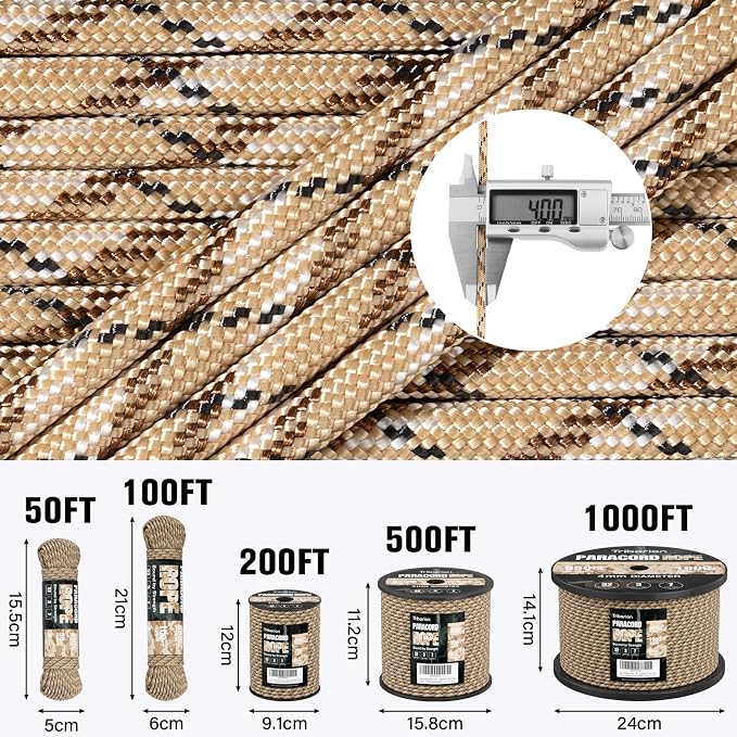 Paracord Rope 550 lb - 1000ft 5/32" Parachute Cord 4MM 7-Strand para Cord - - Image 5