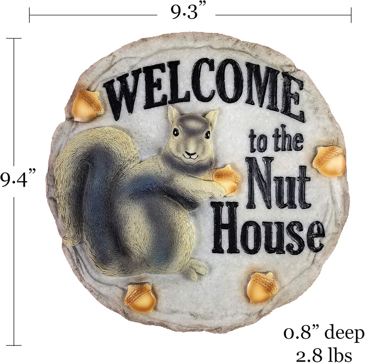 Spoontiques - Garden Décor - Nut House Stepping Stone - Decorative Stone for Garden