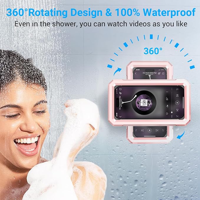 Coolpow Shower Phone Holder Waterproof【480°Rotatable】Retractable Adjustable - Image 2