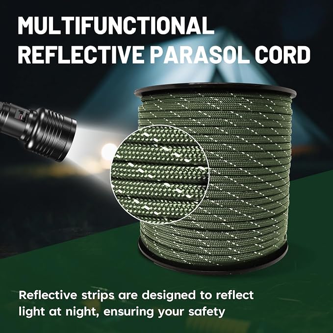 SDHUATUO Paracord Rope 500FT, 550lb Type III Nylon Parachute Cord 7-Strand Core - Image 4