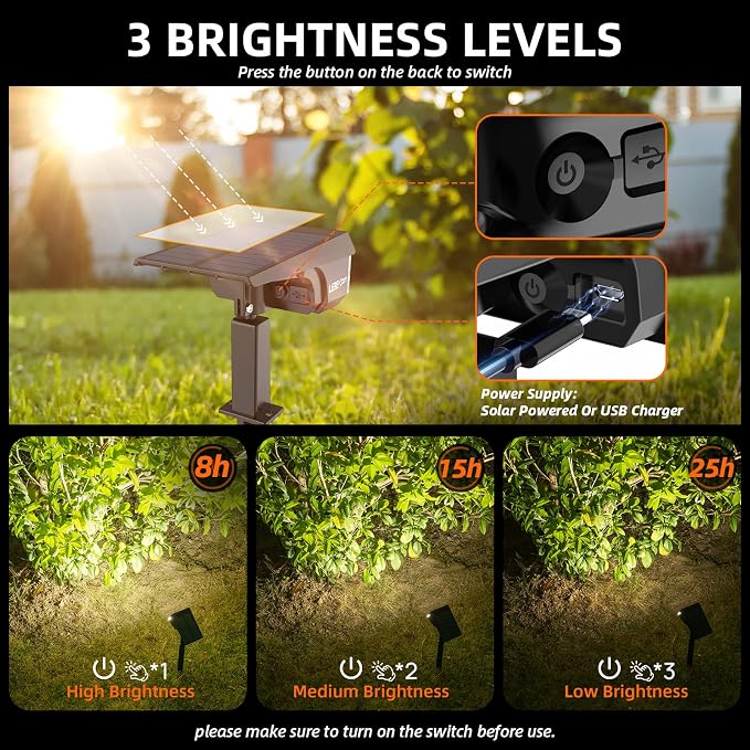 LEREKAM Solar Spot Lights Outdoor, IP65 Waterproof 40 LEDs Landscape Spotlights - Image 4