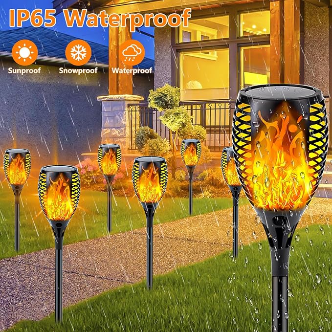 Upgraded 8 Pack Super Larger Size Solar Torch Lights - Image 2