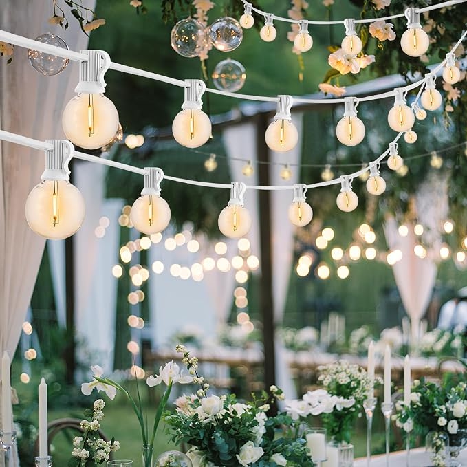 G40 LED Outdoor String Lights White 100FT Patio Lights - Image 7