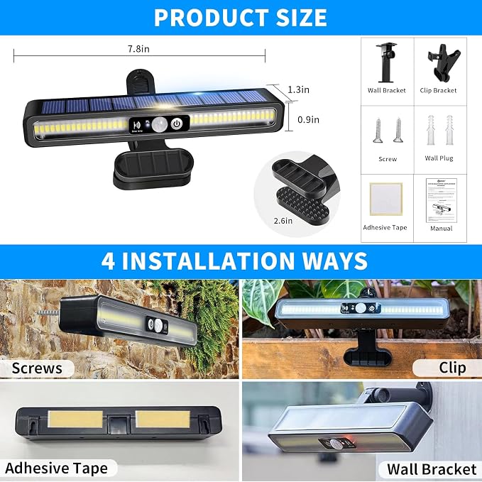 Clip On Solar Motion Lights Outdoor Waterproof, 6 Pack Motion Sensor Outdoor - Image 4