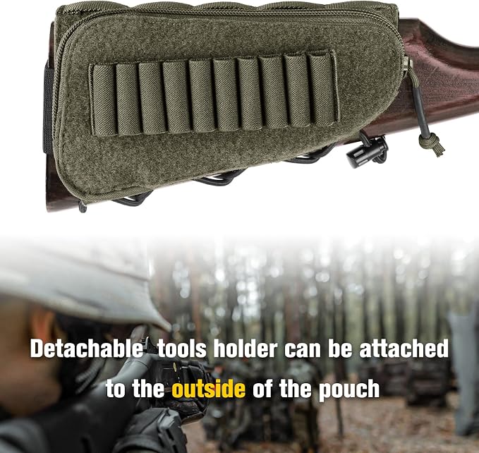 PETAC GEAR Tactical Buttstock Rifle Stock Pack/Adjustable Shell Holder Cheek - Image 3