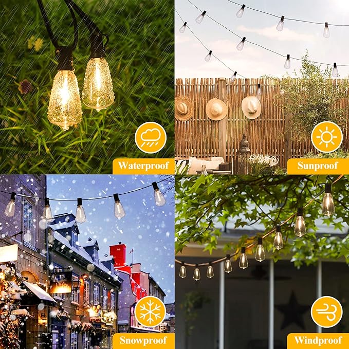 Brightever Outdoor String Lights 200FT Waterproof, Patio String Lights - Image 5