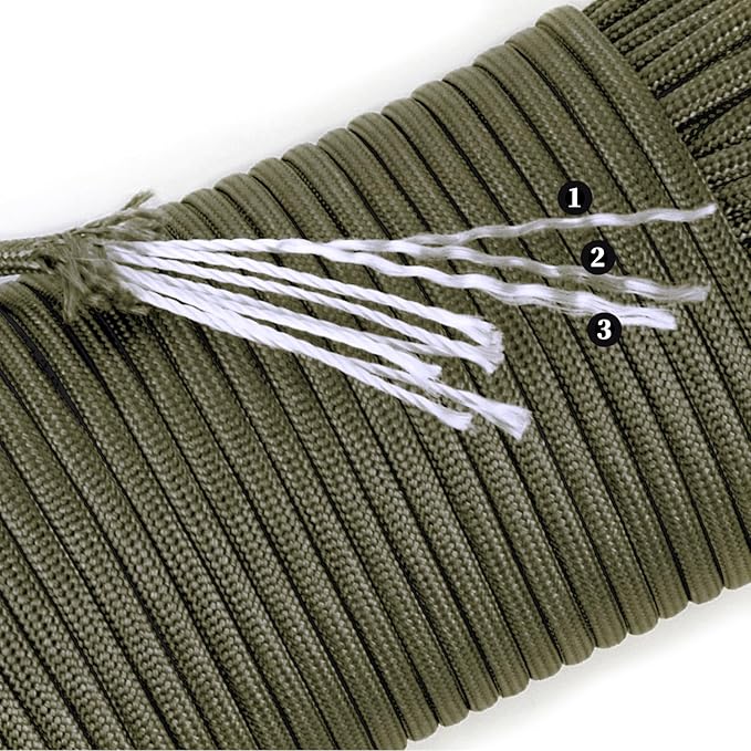 Reflective Paracord 550 lb, 7 Strand Paracord Rope 250ft 4mm, Nylon Parachute - Image 2