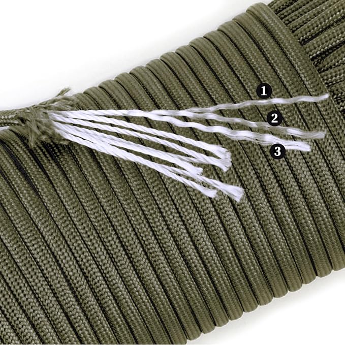 Reflective Paracord 550 lb, 7 Strand Paracord Rope 50ft 4mm, Nylon Parachute - Image 2